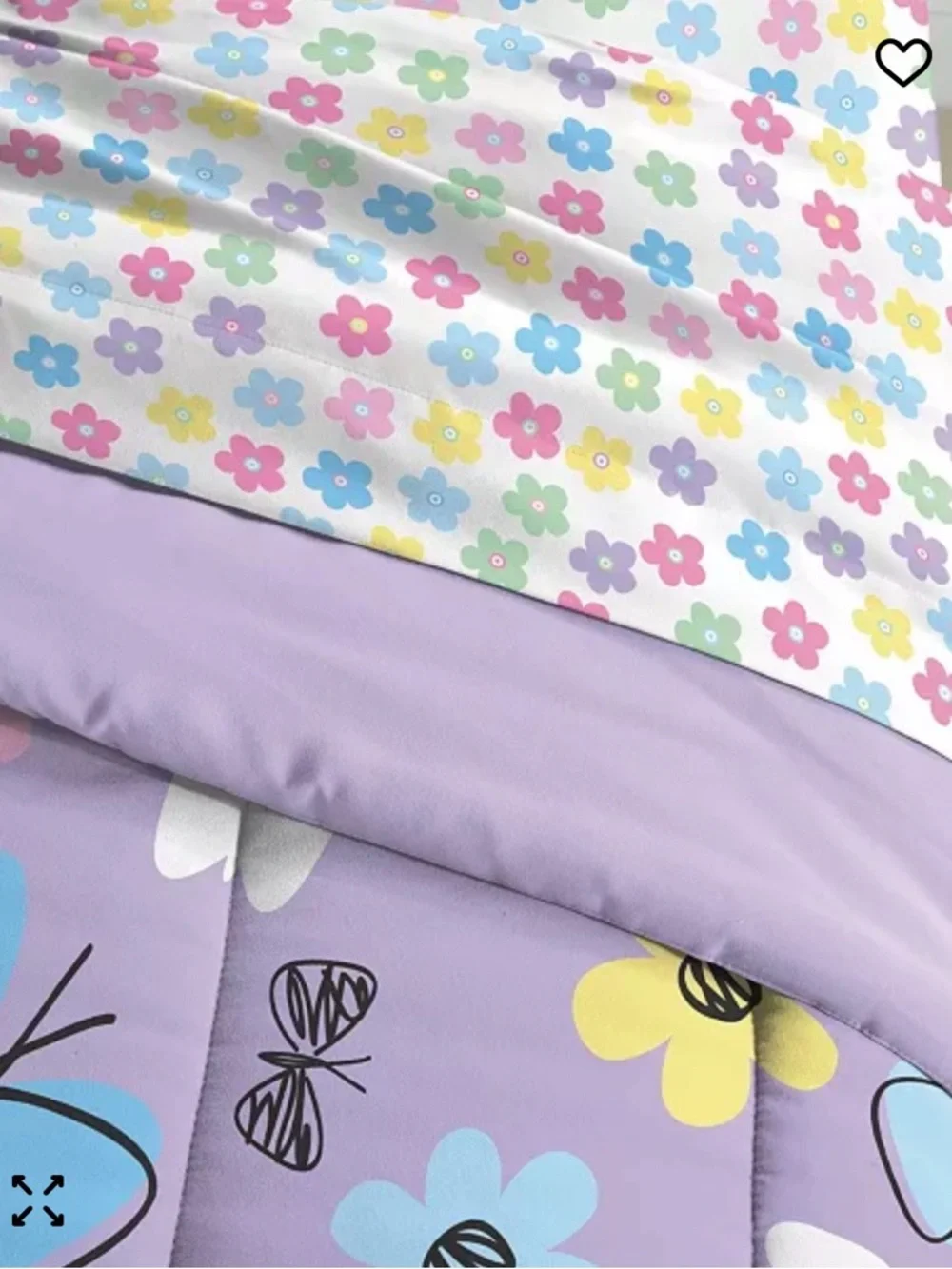 Unbranded Lavender Butterfly & Flower Comforter Set